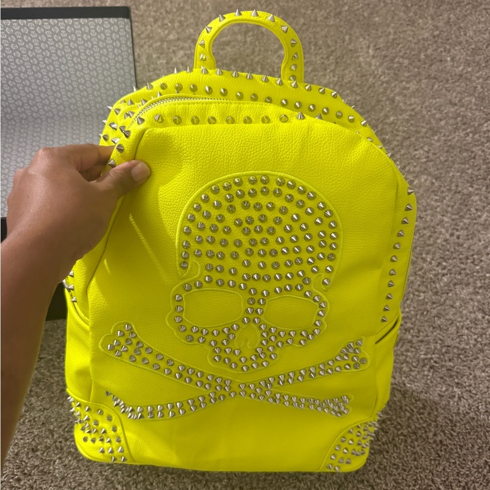 Philips Plein Studded Yellow Skull Backpack‼️
